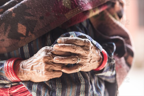 Hands of an old woman