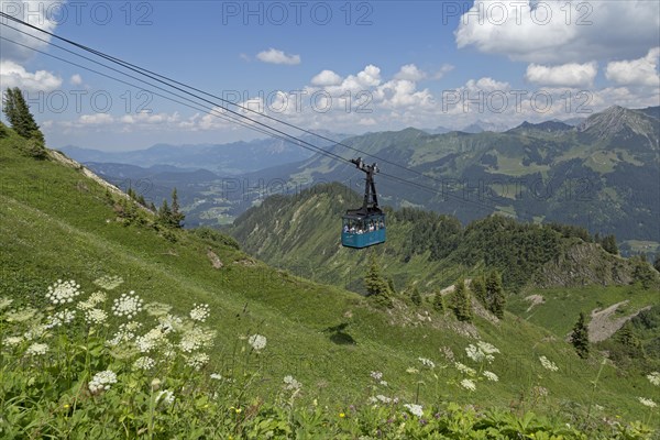 Gondola of the cable car to the Walmendinger Horn