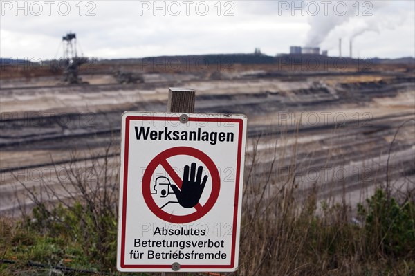 Warning Sign Inden opencast mine