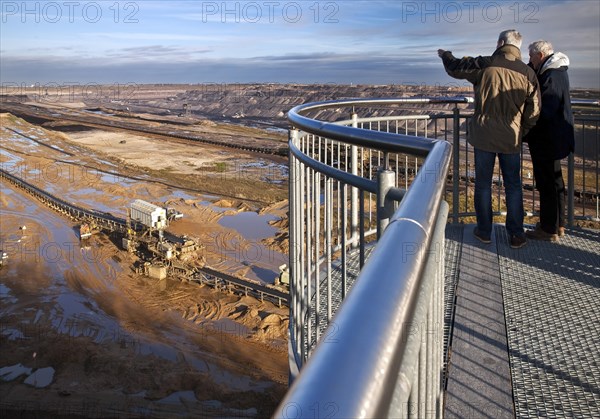 Two men on the observation deck Jackerath