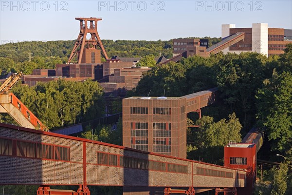 Panorama of the Zollverein colliery with the winding tower of shaft XII