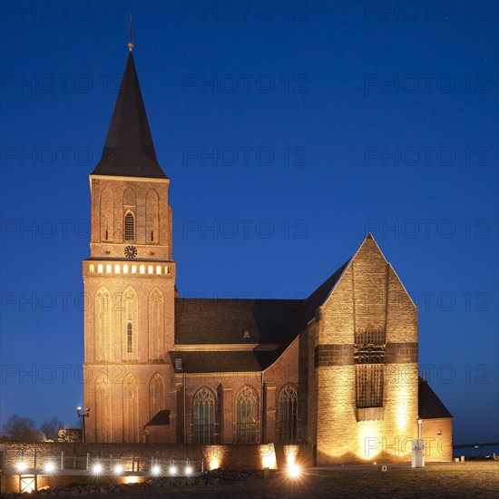 Illuminated Martini church in the evening