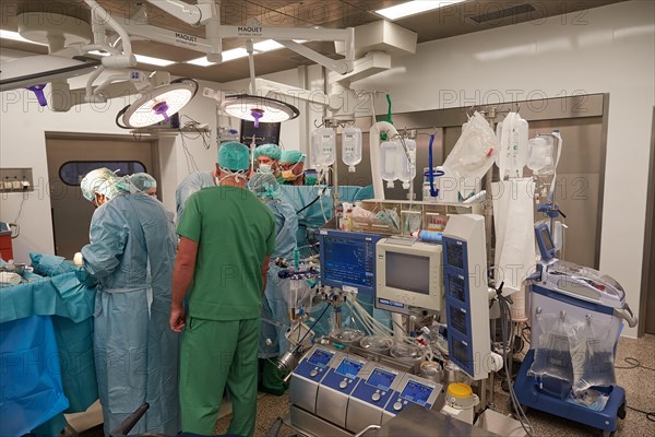 Heart surgeon Prof. Richard Frey during heart surgery in the operating room
