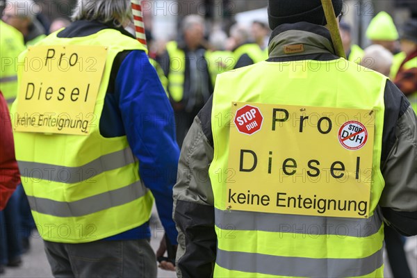 Demonstration against the ban on diesel driving from 01.02.2019 in Stuttgart