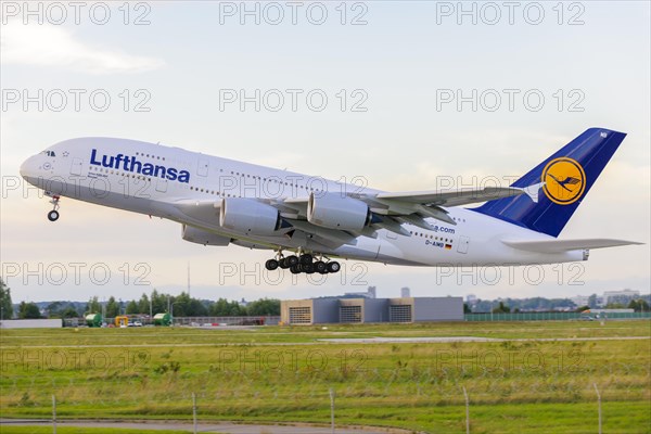 Lufthansa Airbus A 380-800 taking off