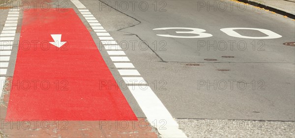 Red bicycle path