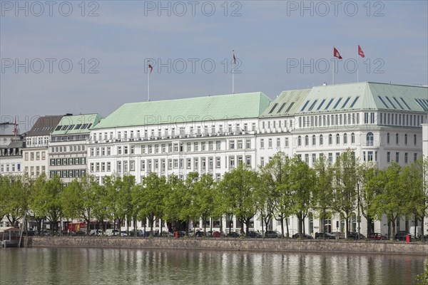 Inner Alster Lake with Jungfernstieg and Hotel Vier Jahreszeiten