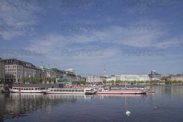 Jungfernstieg Inner Alster Lake and pier