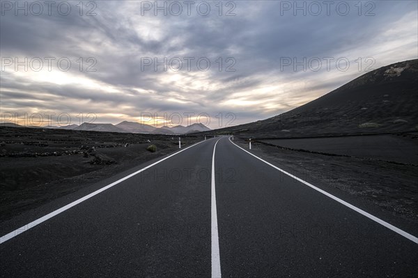 Road through volcanic landscape