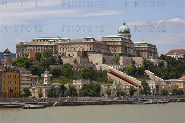 Castle palace at the Danube seen from the Pest district
