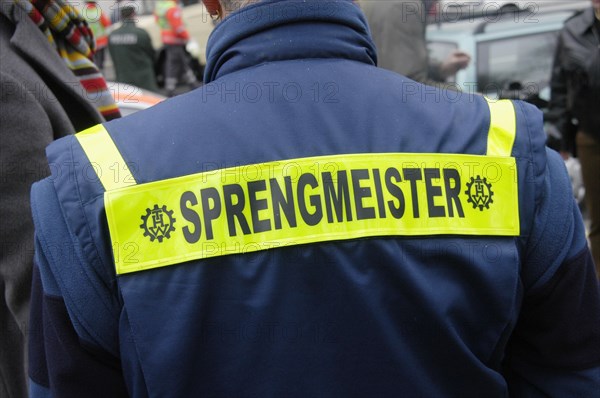 Sprengmeister lettering on clothing