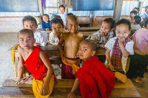 School children sitting at their desks