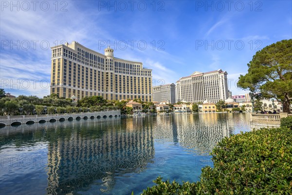 Lake in front of Hotel Bellagio