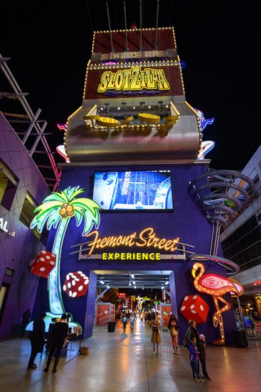 Neon neon signs at the Fremont Street Experience in old Las Vegas