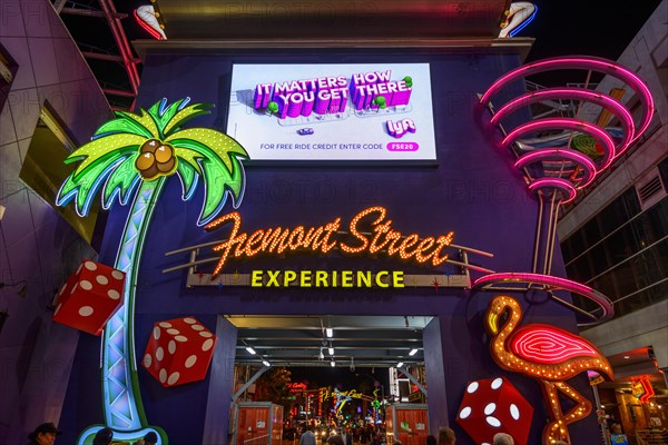 Neon neon signs at the Fremont Street Experience in old Las Vegas