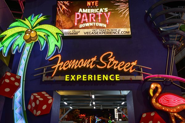 Neon neon signs at the Fremont Street Experience in old Las Vegas