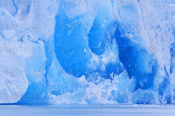 Ice sheet of Grey Glacier at Lago Grey Lake