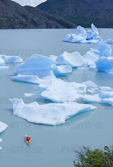 Kayaker on lake