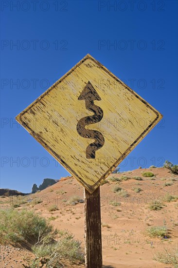 Wooden Zigzag traffic sign post