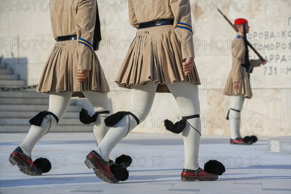 Evzone soldiers performing change of guard