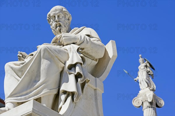 Statues of Socrates and Athena