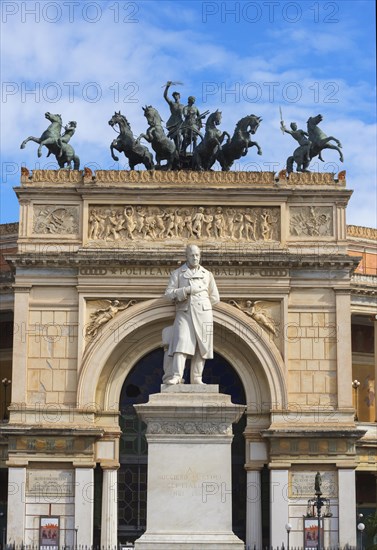 Politeama Theatre with memorial of Ruggiero Settimo