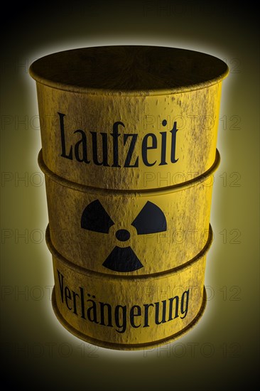 Rusted barrel with nuclear waste