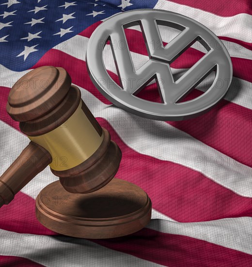 Gavel on US flag