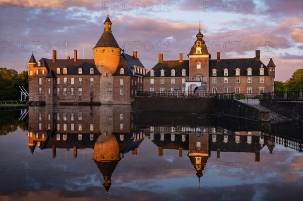 Anholt moated castle in the evening light