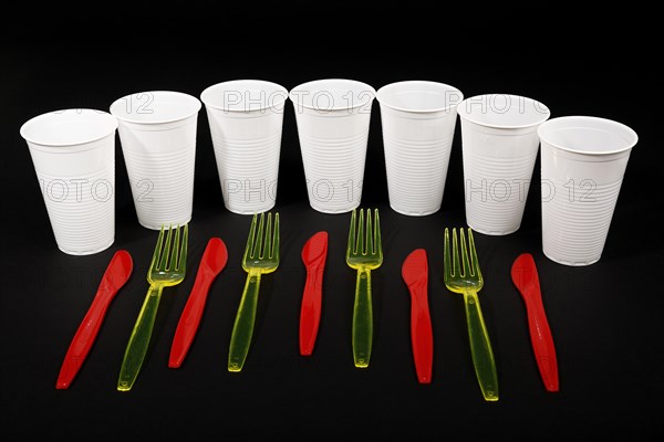 Red and yellow plastic cutlery