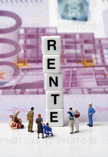 Letter cubes stacked with the words pension