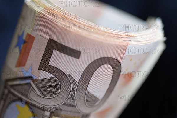 50 euro banknotes rolled