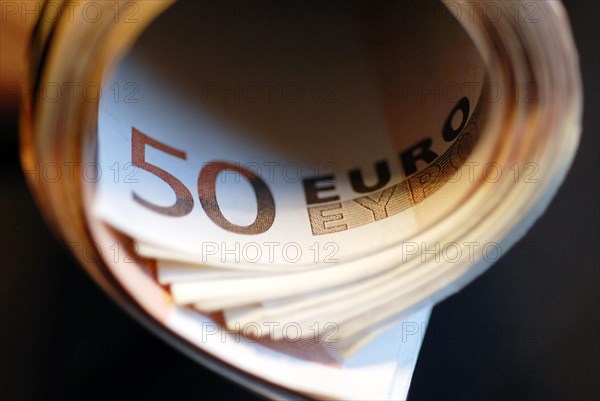 50 euro banknotes rolled