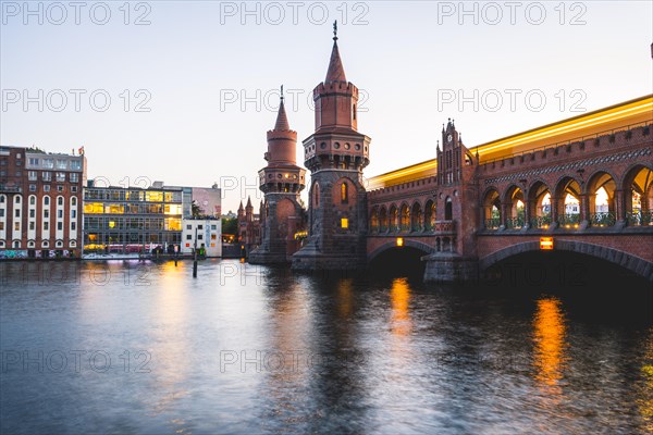 Oberbaum Bridge with underground between Kreuzberg and Friedrichshain