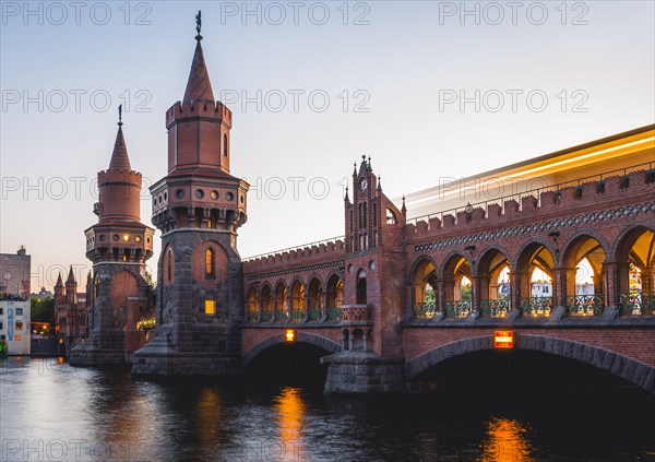 Oberbaum Bridge with underground between Kreuzberg and Friedrichshain