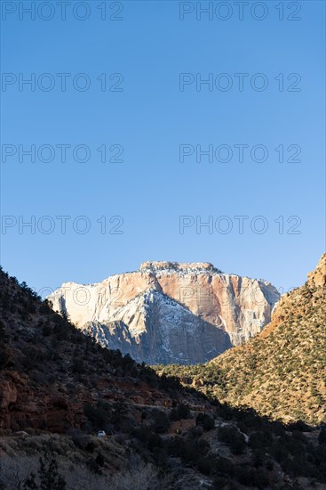 View through Zion Canyon to the Altar of Sacrifice