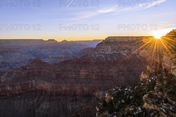 Gorge of the Grand Canyon at sunrise