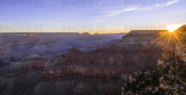 Gorge of the Grand Canyon at sunrise