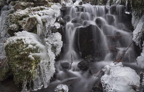 Waterfall with icicles