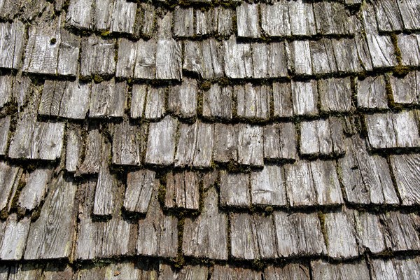 Wood shingles of a Tyrolean mountain hut