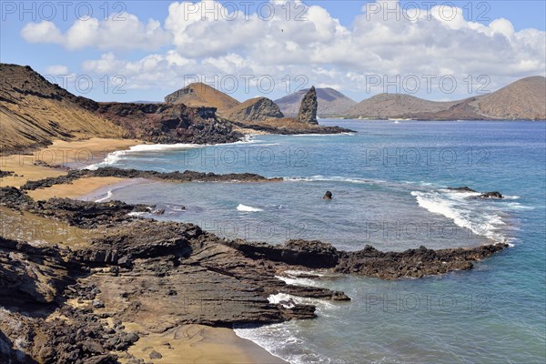 Lava coast with Pinnacle Rock