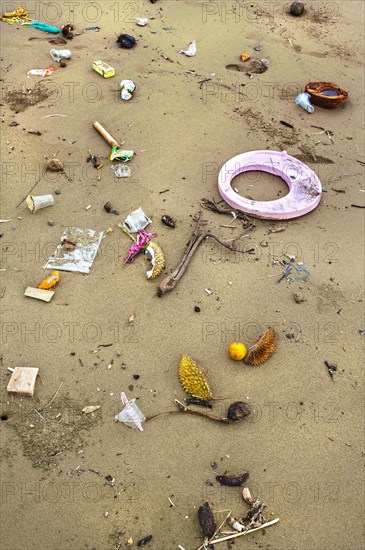 Trash on the beach