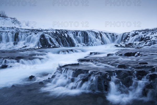 Waterfall Bruarfoss in winter