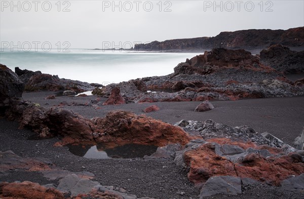 Coastline with black sand