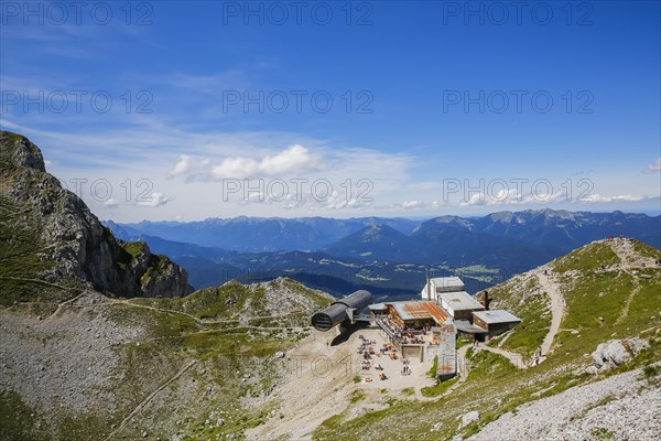 Karwendel Mountains Nature Information Centre with giant telescope