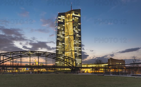 Brightly lit European Central Bank