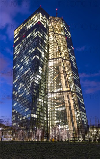 Brightly lit European Central Bank