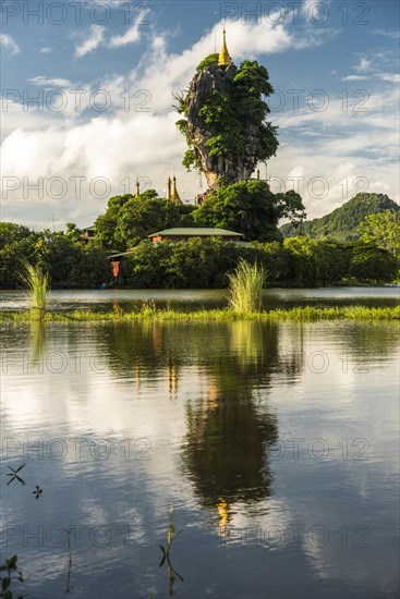 Kyauk Kalap Pagoda on a rock