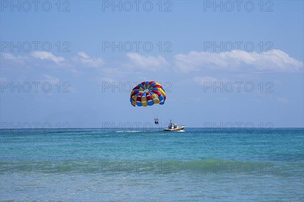 Parasailing on the Caribbean Sea