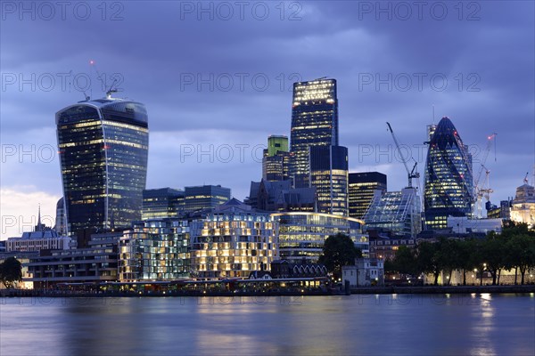 City of London skyline at dusk